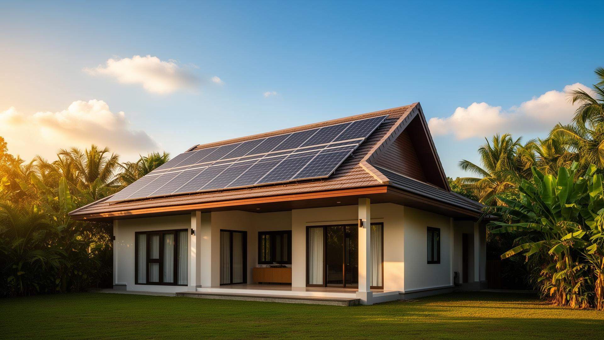 บ้านที่ติดตั้งโซลาร์รูฟท็อปโดย Synnex Energy